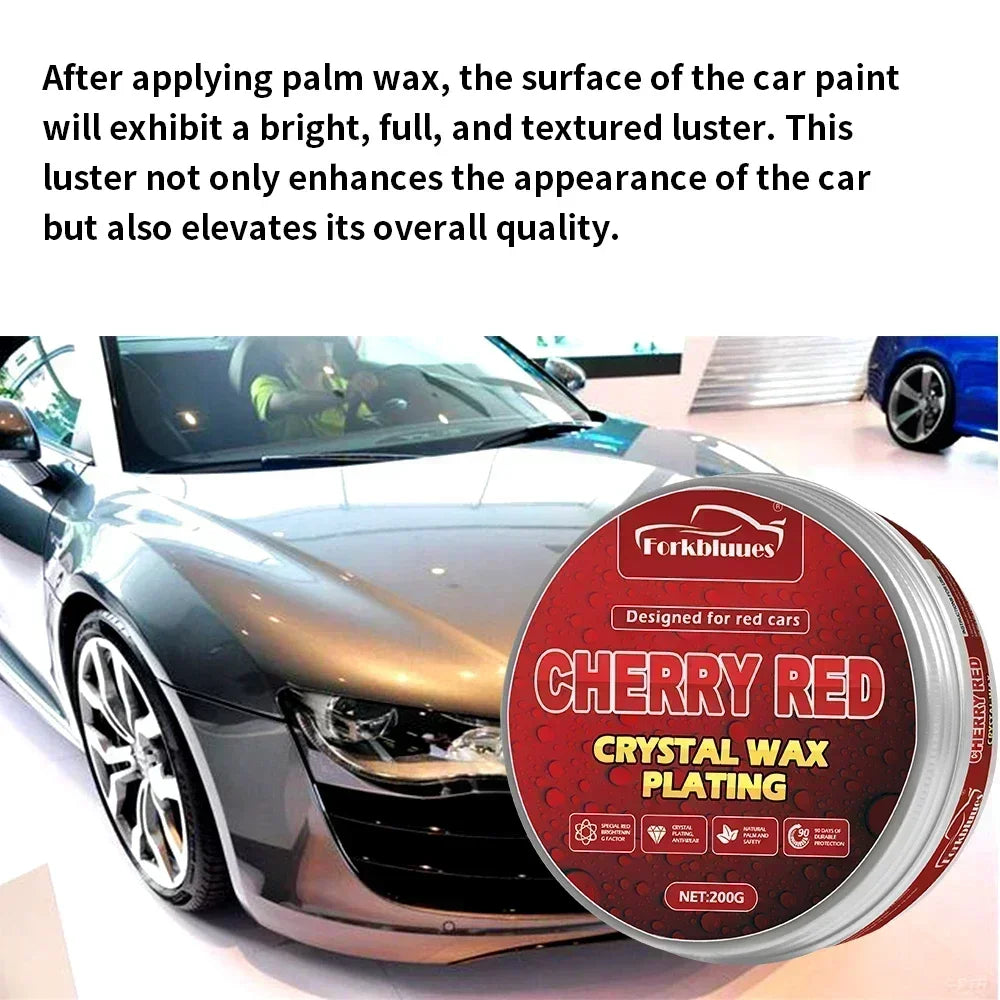 Red Color Car Wax Crystal Plating Set Hard Auto Wax Paint Care Coating Tiny Scratch Repair Car Polisher with Sponge Peaceful Pleasures Health and Wellness