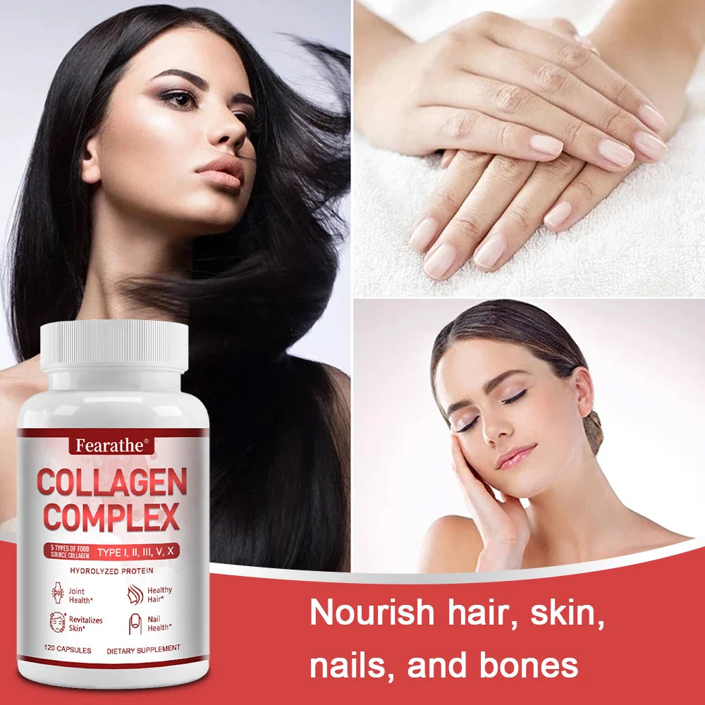Multiple Collagen - Supports Skin, Hair, Nails and Joints Health, Support Cell Health, Anti-aging, Antioxidant, Women & Men Peaceful Pleasures Health and Wellness