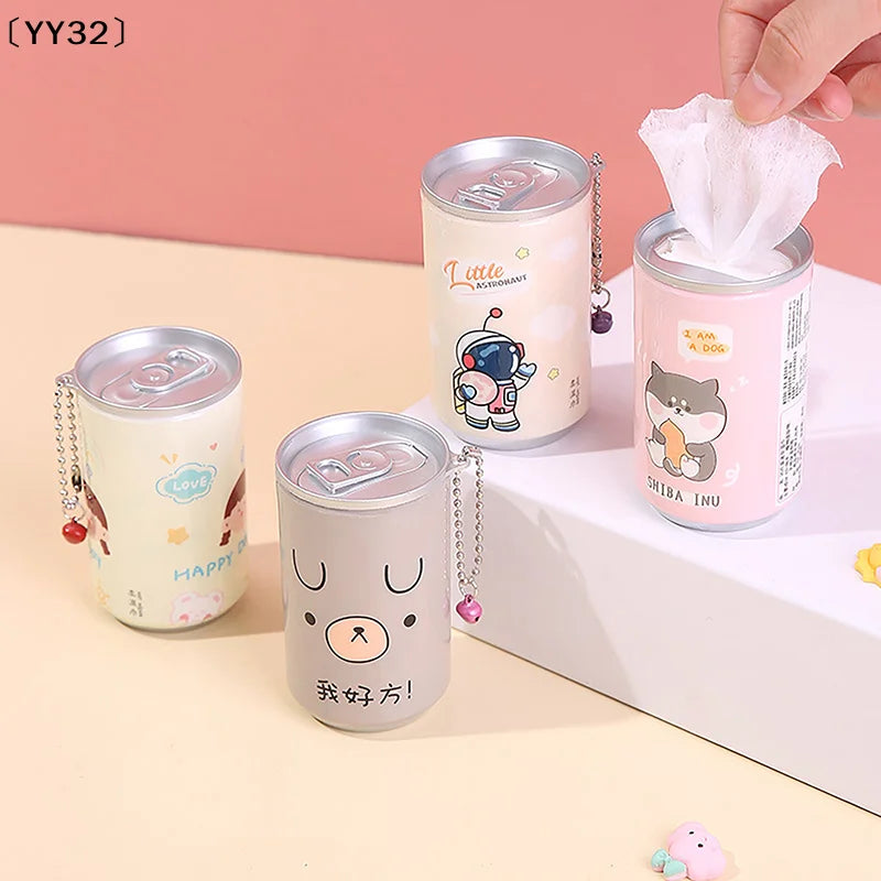 Portable Canned Wet Wipes for Kids – 30 Sheets Cartoon Can