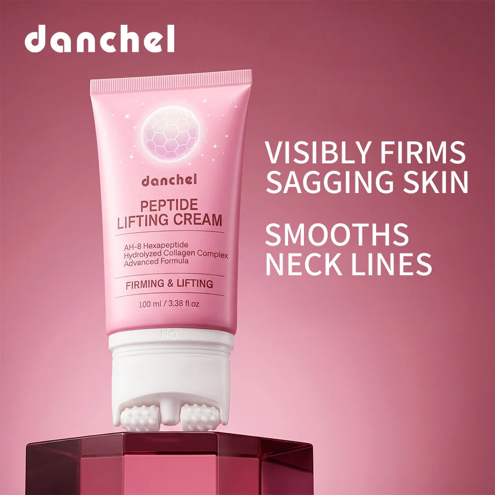 AH-8 Peptide Lifting Neck Cream Double Roller Massager Smooth Neck Lines Moisturizing Lifting Brighten Even Skin Tone Neck Cream Peaceful Pleasures Health and Wellness