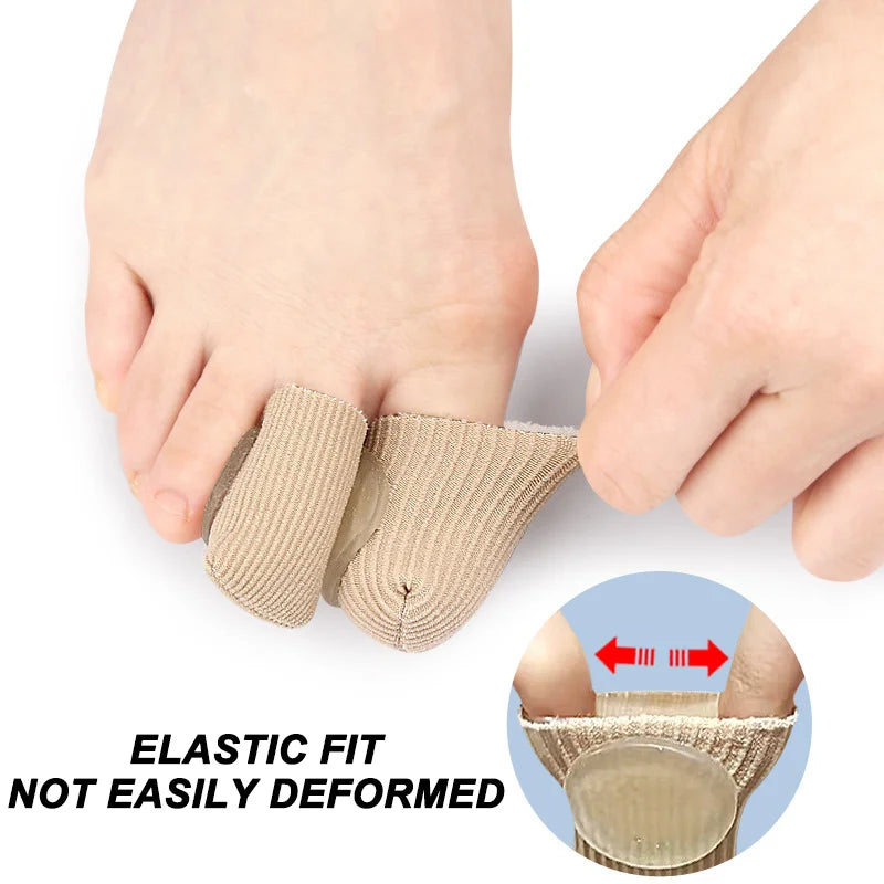 One Piece Closed-End Fiber Corn Protector With Soft SEBS Material,Toe Separators,Trim-able Double-Layer Adhesive Finger Slee Peaceful Pleasures Health and Wellness