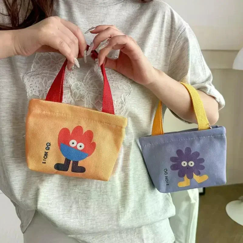 Korean Style Mini Canvas Handbag – Cute Cartoon Tote Bag