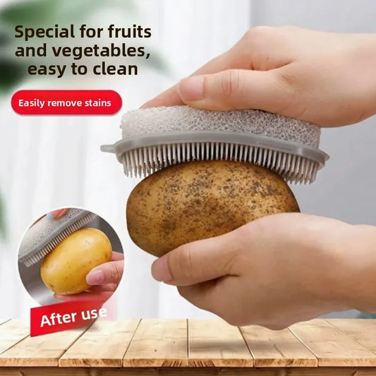 2/4pcs Kitchen Silicone Sponge Dish Washing Scrubber Household Cleaning Sponge Kitchen Gadgets Brush Accessories For Dishes Peaceful Pleasures Health and Wellness