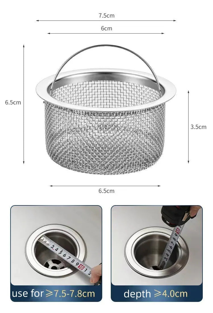 Stainless Steel Shower Drain Hair Catcher & Sink Strainer