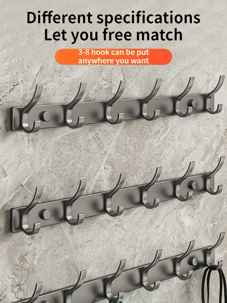 No-Drill Aluminum Wall Hook – Coat, Robe & Bag Hanger Organizer