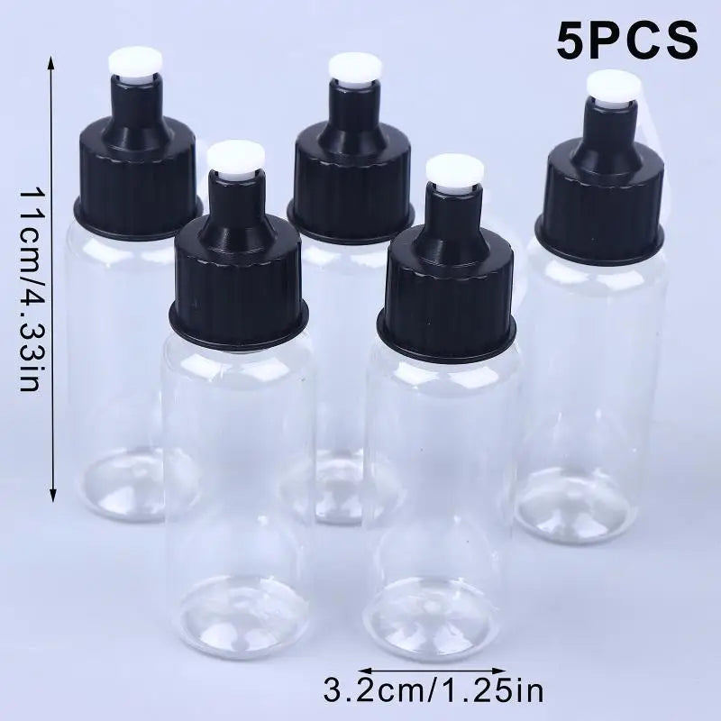 High Quality Airbrush Kit With 50ml Special Bottle & 0.2/0.3/0.5/0.8mm Disposable Nozzle No-Clean Air Brush Tool Spray Module Peaceful Pleasures Health and Wellness A5-5pcs