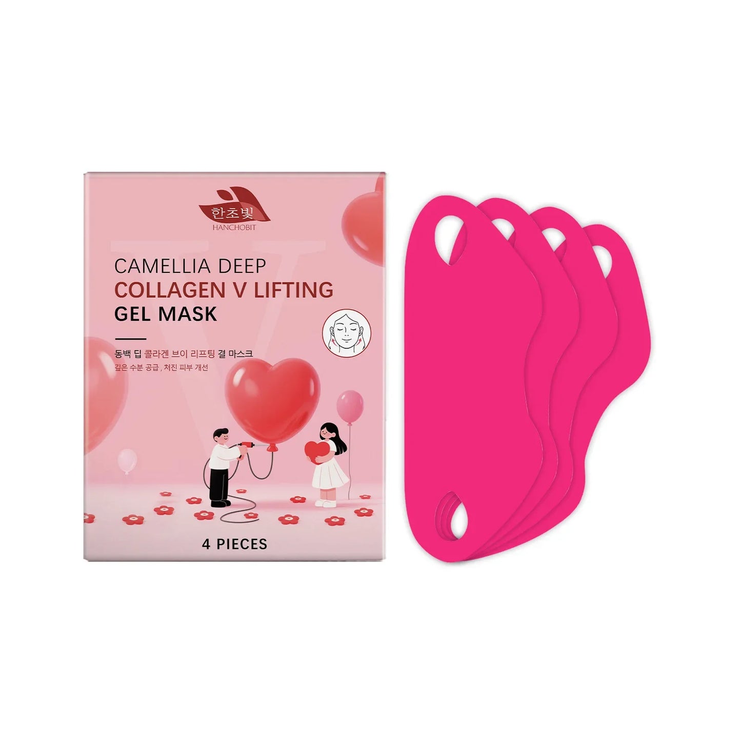 Hanchobit Collagen V-Line Lifting Mask – Anti-Wrinkle 4 Pcs