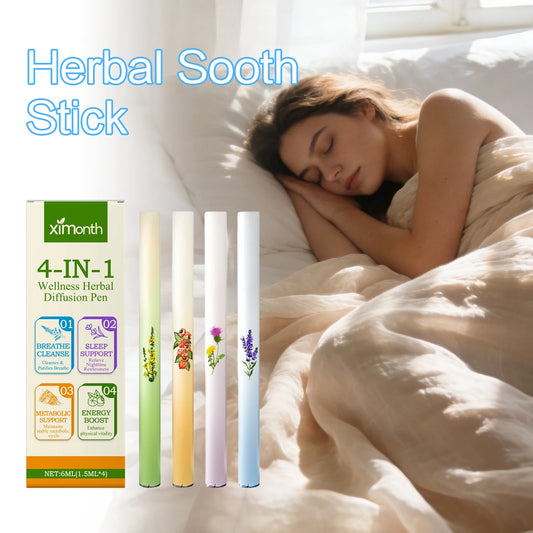 XIMONTH Herbal Aromatherapy Inhaler Stick Set of 4 | Relaxing Aromatherapy Inhaler Stick Peaceful Pleasures Health and Wellness