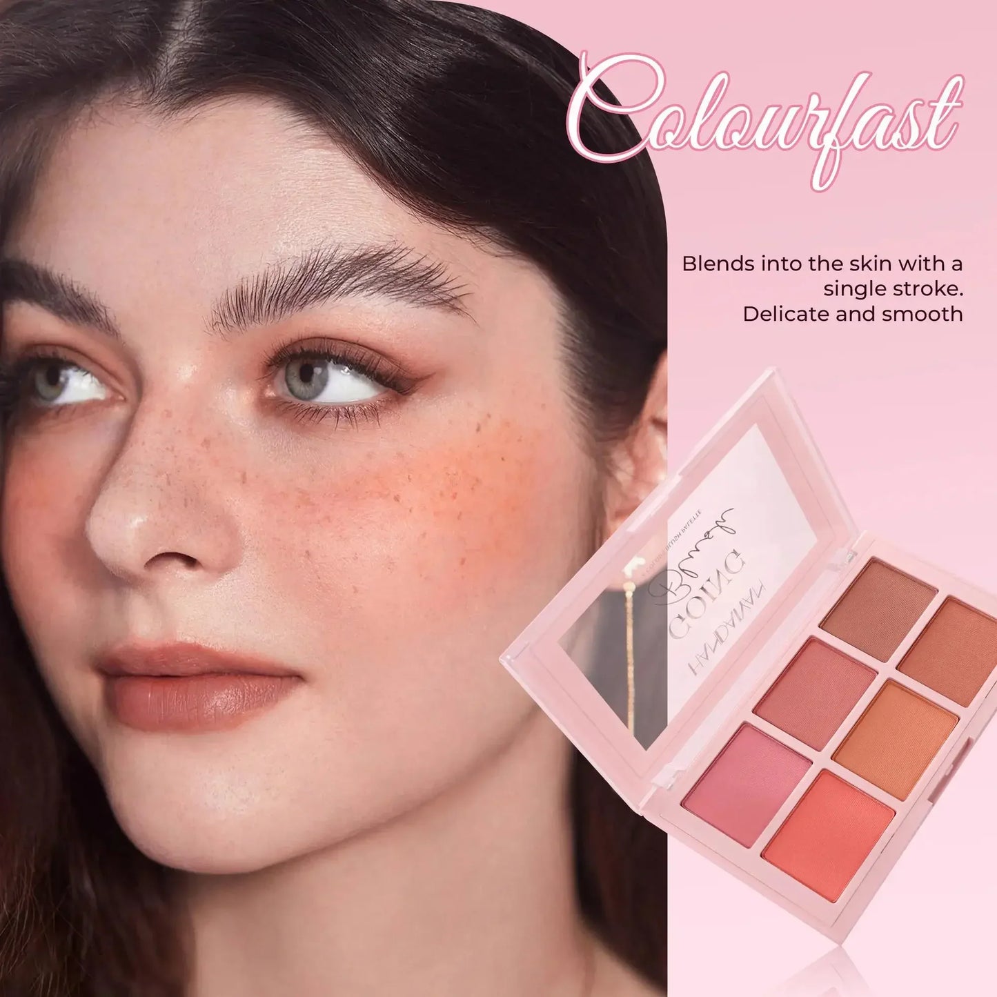 Handaiyan Long-Wear Blush Palette – Velvet Finish & Buildable Color