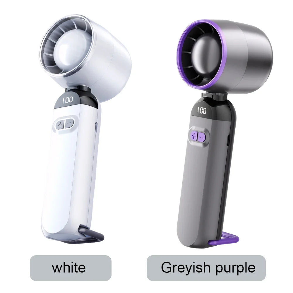 Handheld Turbo Fan USB Rechargeable Folding Fan | LED Display