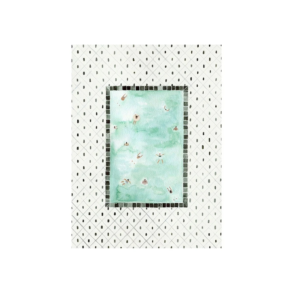 Tropical Beach Pool Canvas Wall Art Print | Unframed Poster