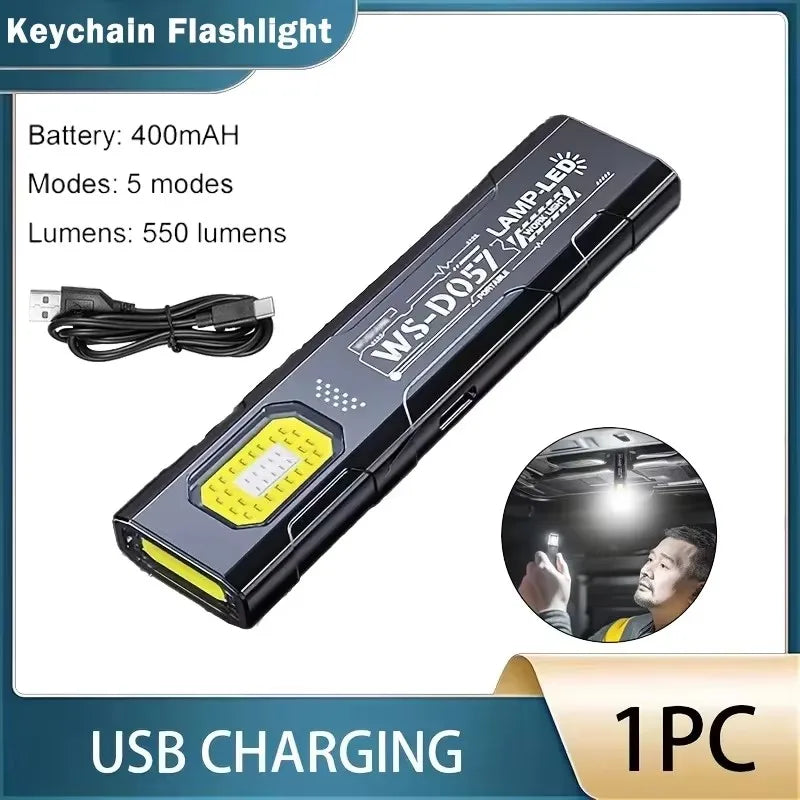 KDULIT Mini COB LED Keychain Flashlight | USB-C Rechargeable