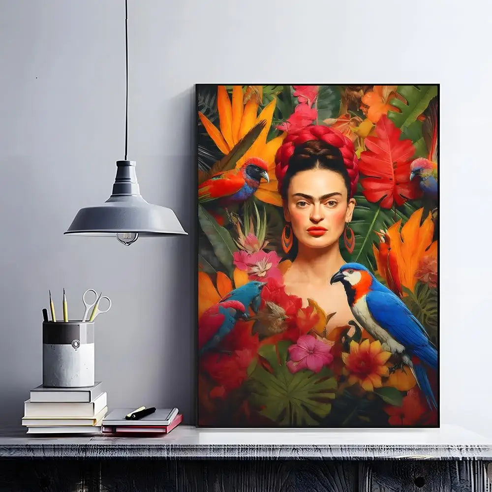 Frida Kahlo Anime Wall Poster – Self-Adhesive Waterproof PVC Art Wall Art Poster Peaceful Pleasures Health and Wellness z13 15X20cmNoframe