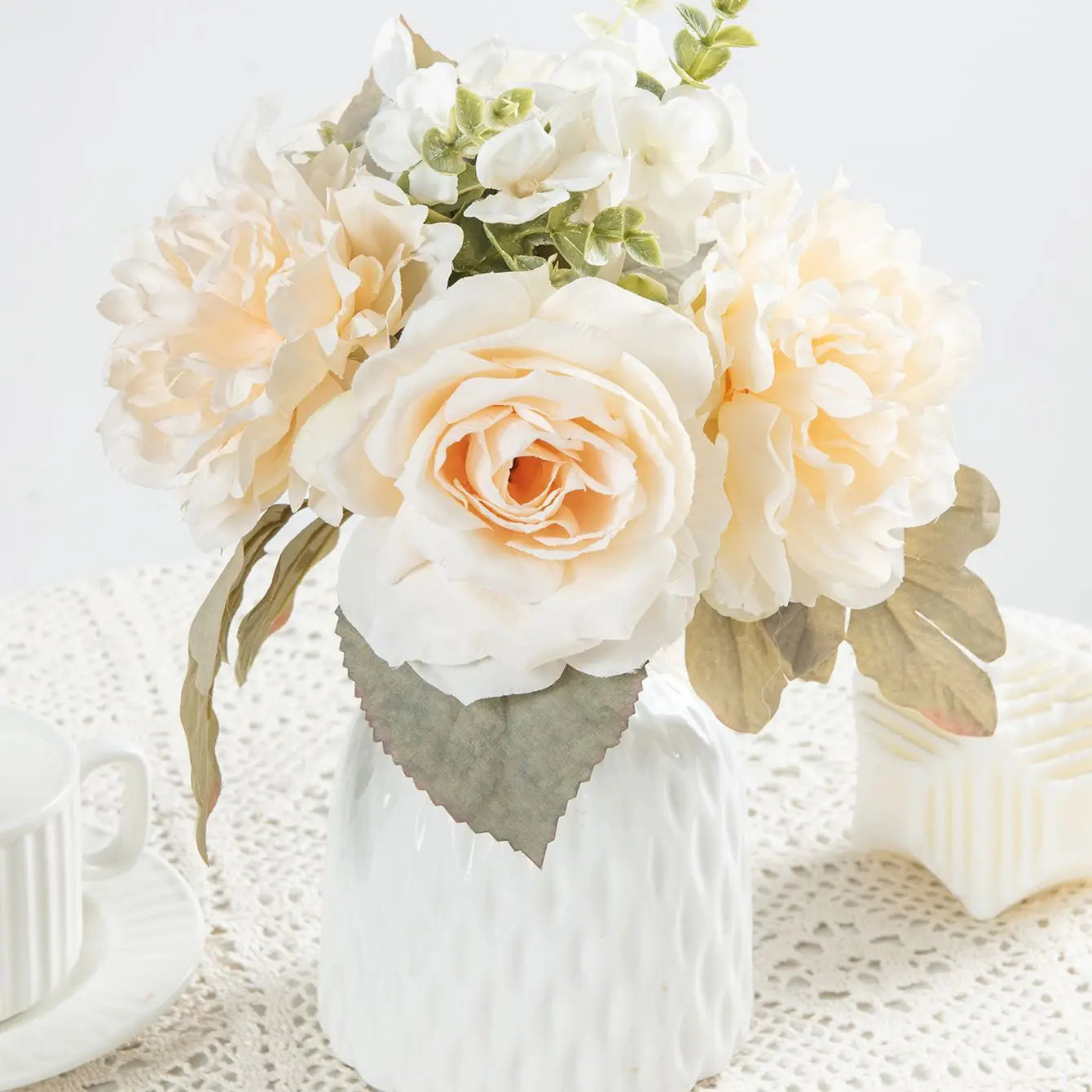 Artificial Silk Rose Peony Bouquet | Wedding & Home Decor
