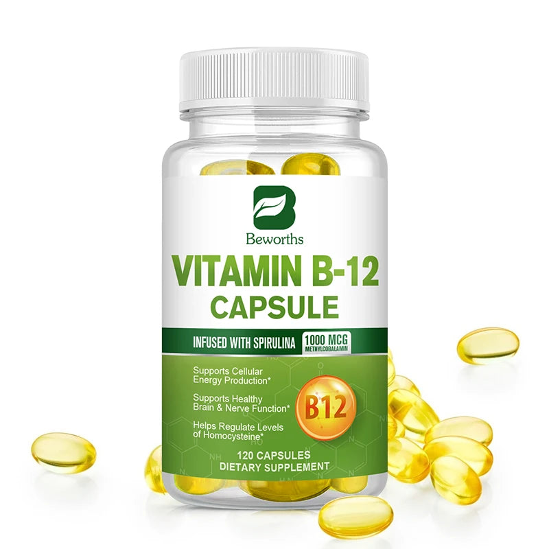 Organic Vitamin B12 Capsules 1000mcg – Energy, Brain & Nerve Support Peaceful Pleasures Health and Wellness