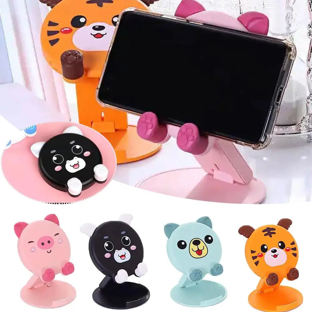 Cute 3D Animal Silicone Phone Stand | Foldable Desk Holder Phone Stand Peaceful Pleasures Health and Wellness