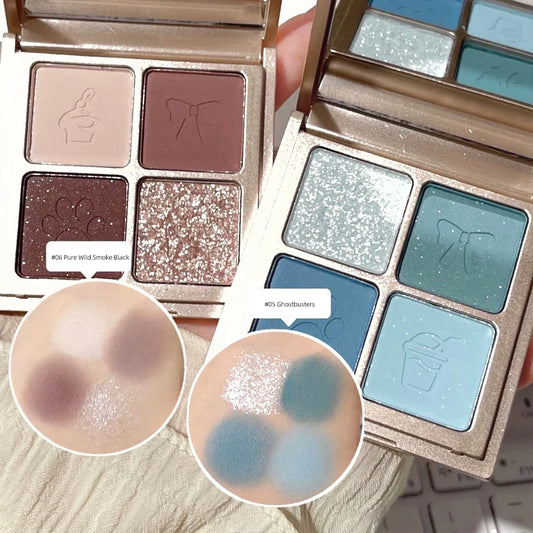 Art Value 4-Color Glitter & Nude Eyeshadow Palette | Long Lasting Eyeshadow Palette Oasis Select