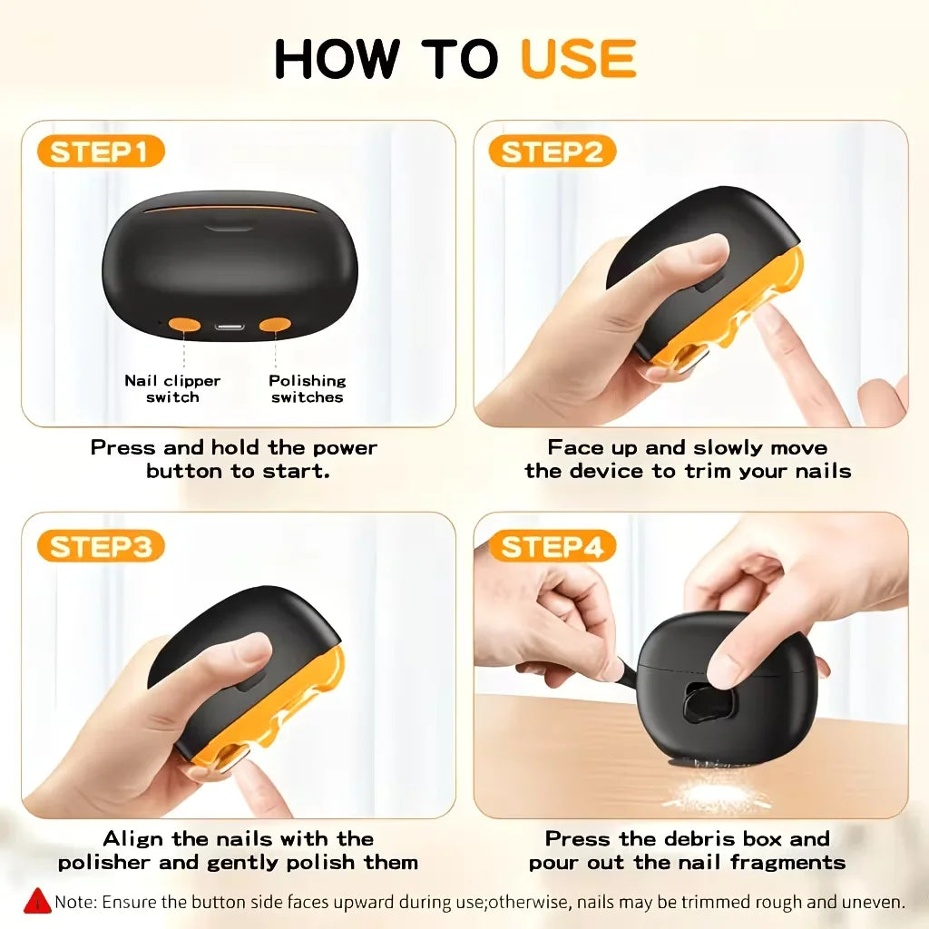 Rechargeable 2-in-1 Electric Nail Clipper & Trimmer | Quiet Safe