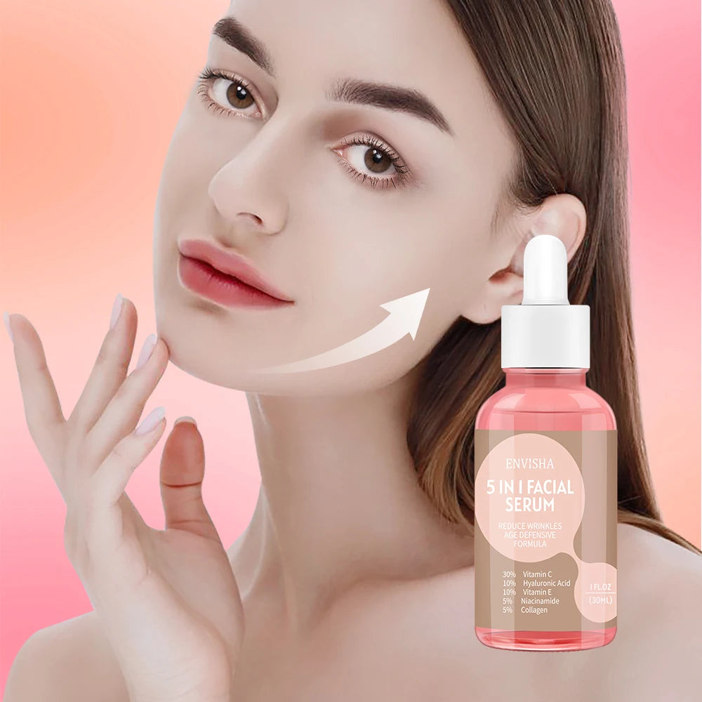 ENVISHA 5-in-1 Face Serum | Collagen, Hyaluronic Acid & Niacinamide