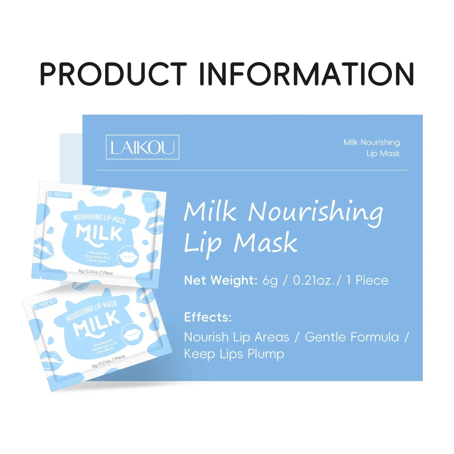 Laikou Milk Collagen Lip Mask – Hydrate, Repair & Smooth Lines