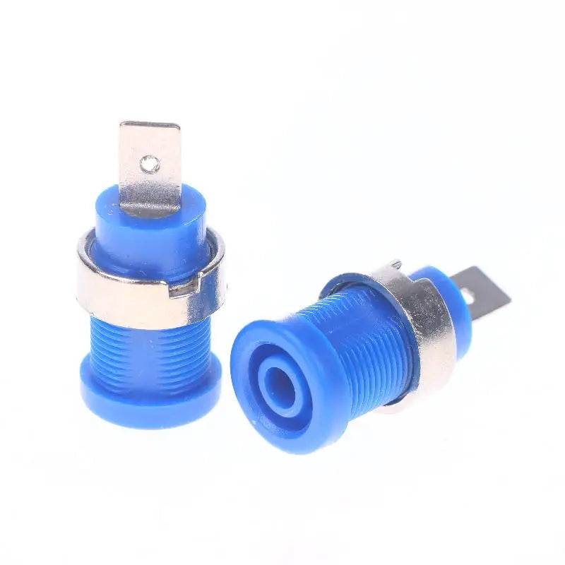 10Pcs Binding Post Adapters Ten For 4mm Banana Female Jack 4mm Banana Plug Connectors Panel Mount Socket Peaceful Pleasures Health and Wellness Blue 10pcs