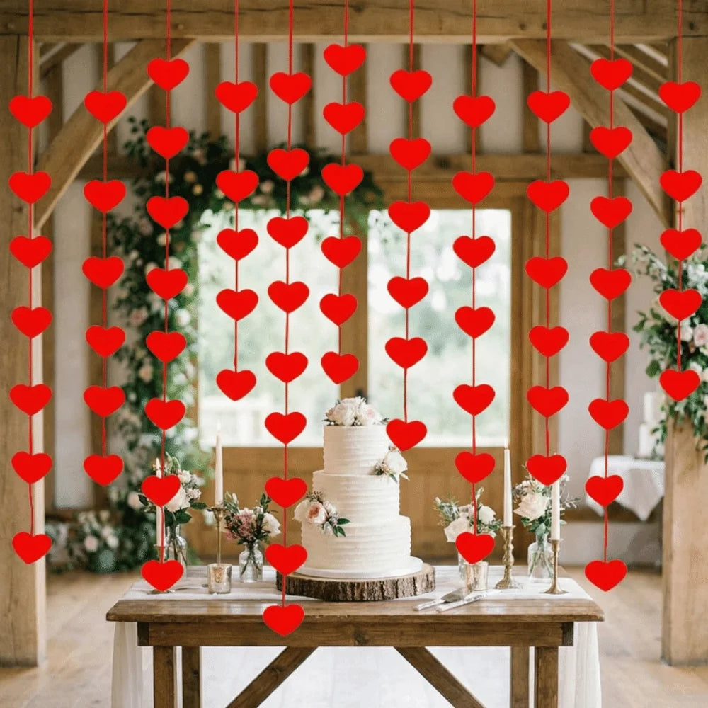 Love Flower Hanging Garland | Valentine's Day Party Décor 5 Pcs