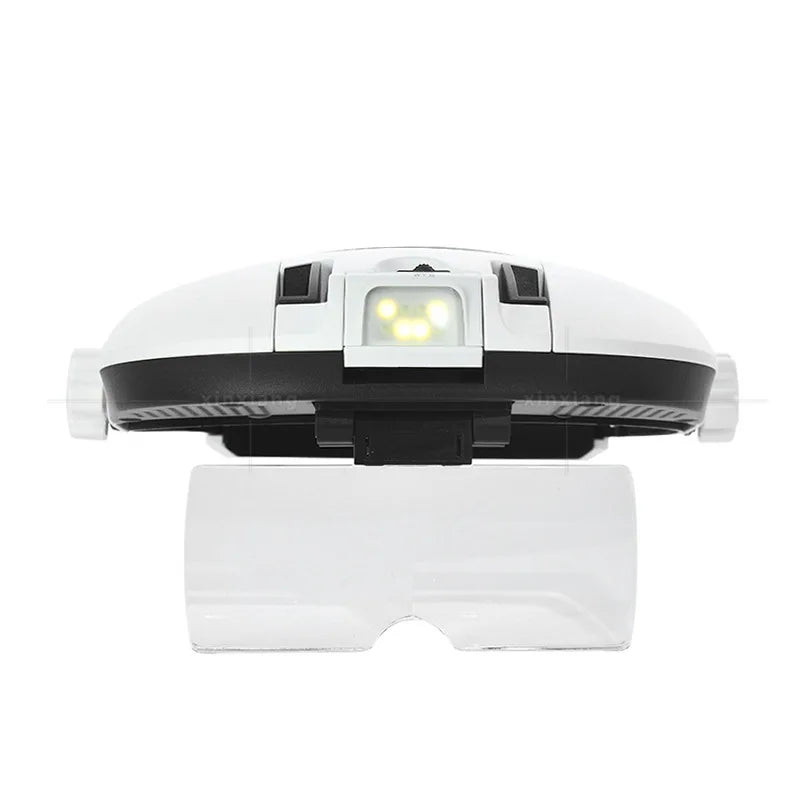 Rechargeable Head Wearing Magnifying Glass 1X 1.5X 2X 2.5X 3.5X Helmet Style Magnifier with 8Led Lights Loupe Reading Repair Use Peaceful Pleasures Health and Wellness