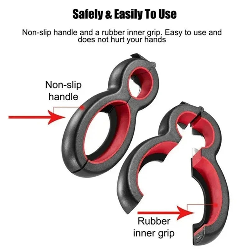 LMETJMA Multifunctional 6 in 1 Can Opener Simple Beer Bottle Opener Jar Gripper Can Beer Lid Twist Off Opener JT05 Peaceful Pleasures Health and Wellness