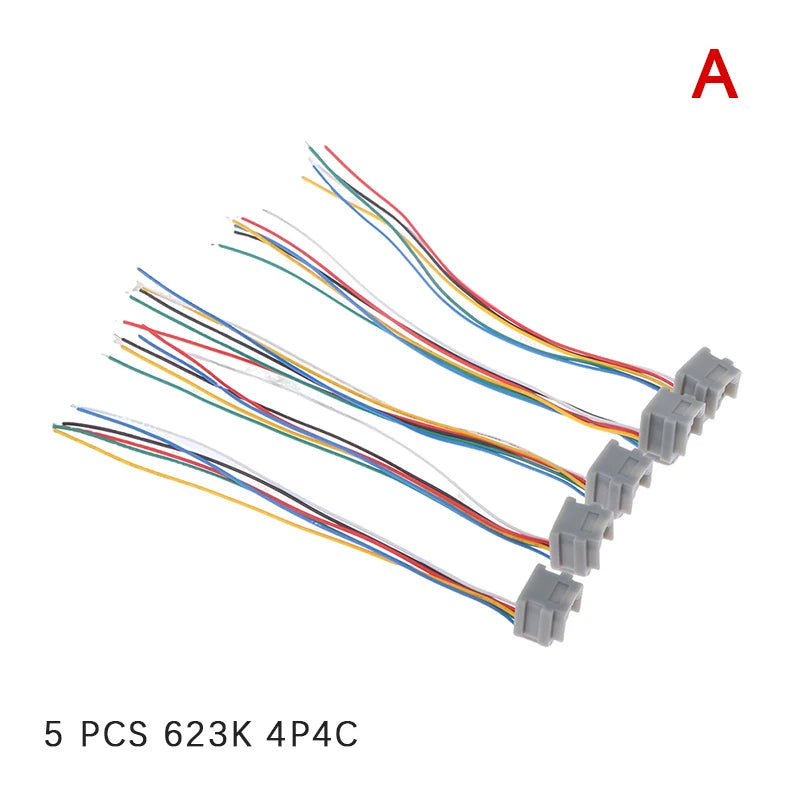 RJ11 RJ12 RJ45 Female Socket Wall Plate 15cm Cable – 5 Pack
