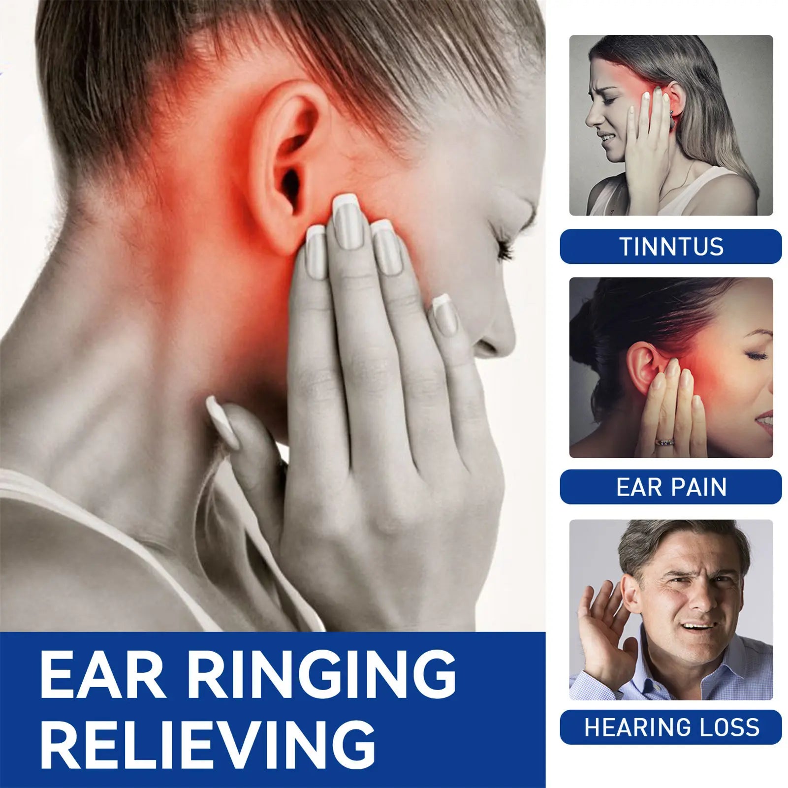 60ml Tinnitus Relief Spray Quick Dry Formula Ear Cleaning Solution Gift for Parents Wife Husband Peaceful Pleasures Health and Wellness
