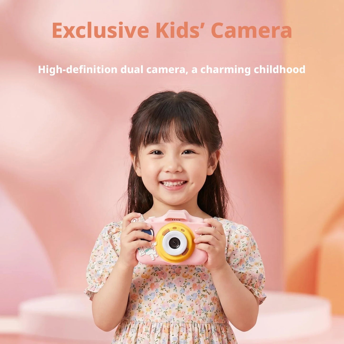 Astronaut Kids Digital Camera 1080P HD Children Mini Toy Camera with Lanyard Dual Lens Video Recorder for Outdoor Photography Peaceful Pleasures Health and Wellness