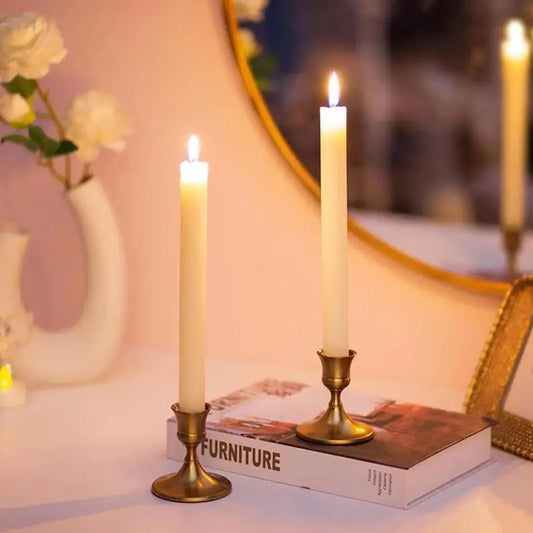 2Pcs/pack Decorative Tabletop Candle Holders Iron Candlelight Dinner Props Bar Party Candelabra Home Hotel Decoration 6.7*7.0cm Peaceful Pleasures Health and Wellness