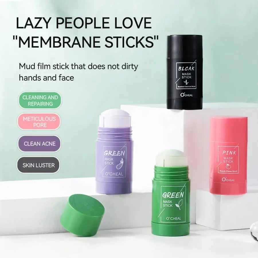 Green Tea & Bamboo Charcoal Face Mask Stick – Pore Refining