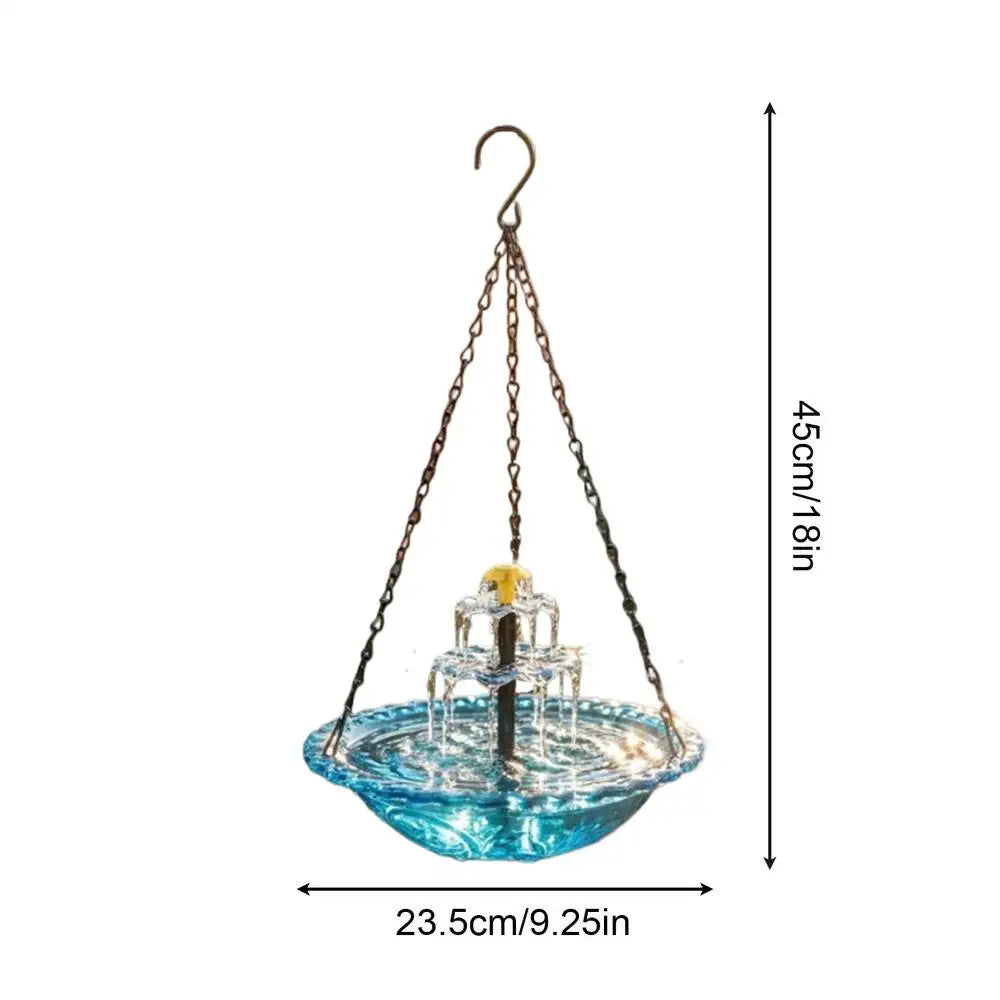 Solar Bird Bath Outdoor Hummingbird Water Bowl Hummingbird Bathing Bowl For Garden Patio Backyard Front Yard Balcony Deck Peaceful Pleasures Health and Wellness Blue China Mainland