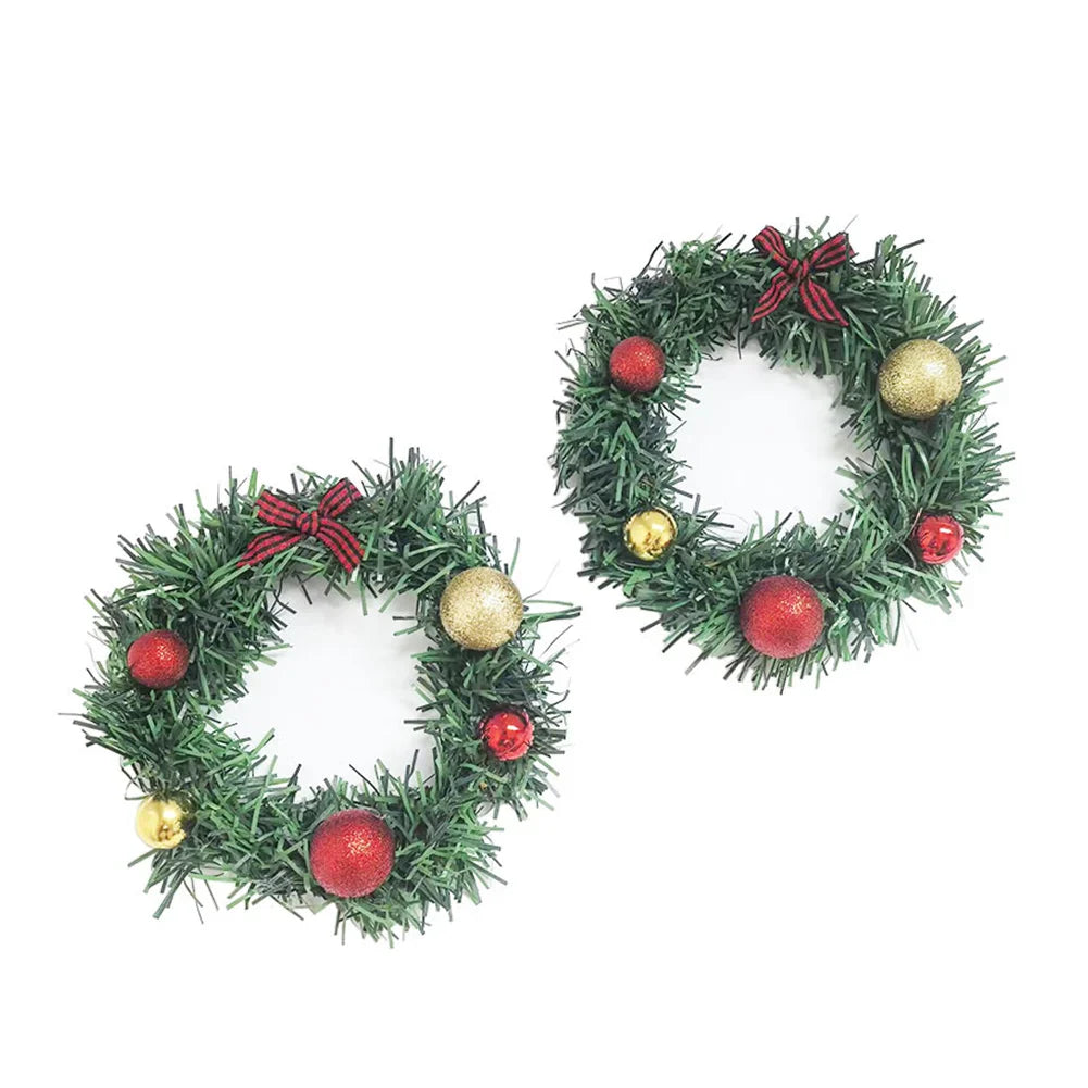 Christmas Ball Grid Bow Wreath | Mini Holiday Table Decor