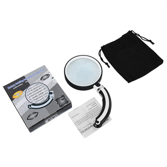 Rubber Handle Magnifier Folding and Rotating Handheld Magnifying Glass for Elderly High-Definition Reading Peaceful Pleasures Health and Wellness 75mm