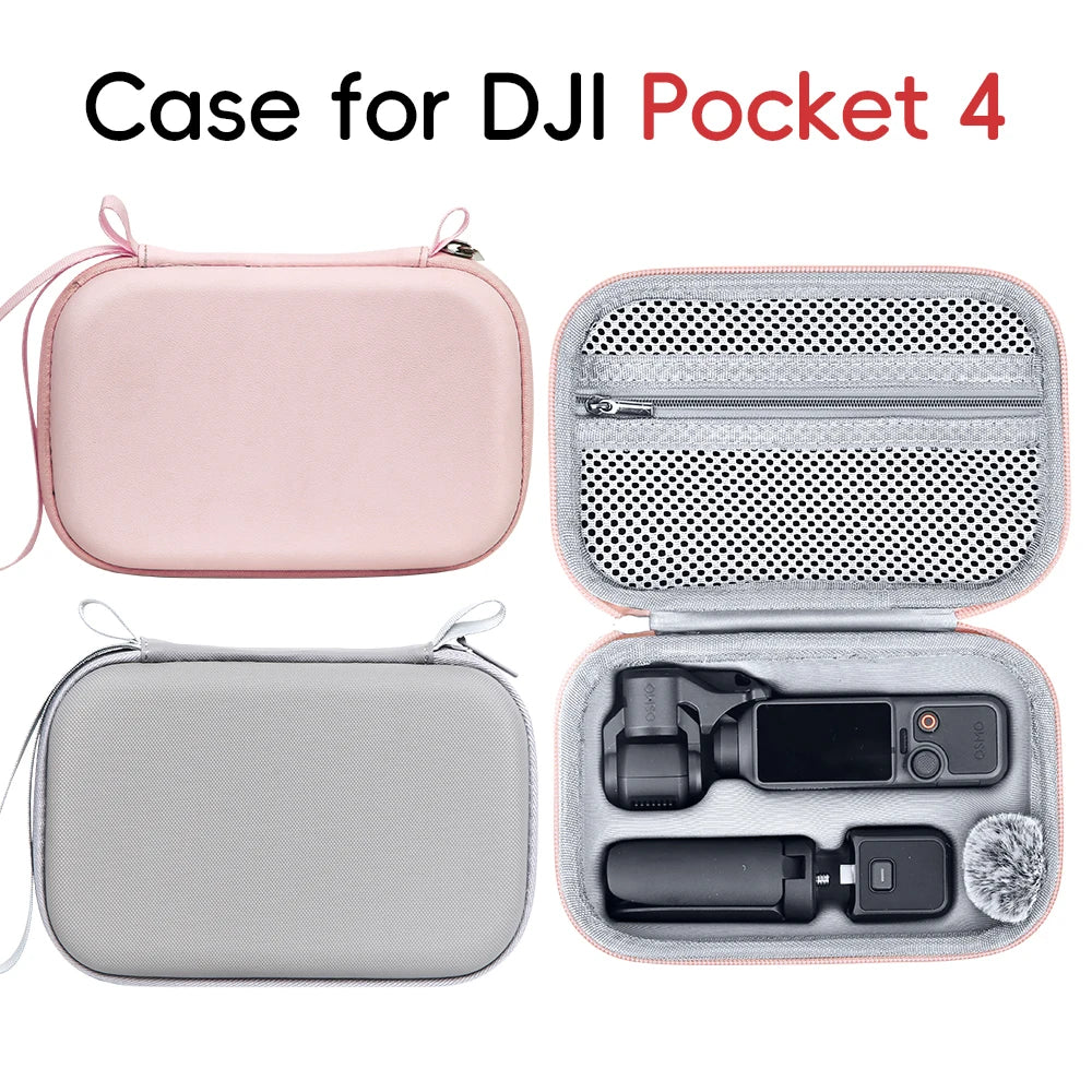 Double‑Layer Webbing Handle For DJI Osmo Pocket 4 Hard Case Shockproof Portable PU Travel Carrying Bag For Gimbal Set Accessory Peaceful Pleasures Health and Wellness