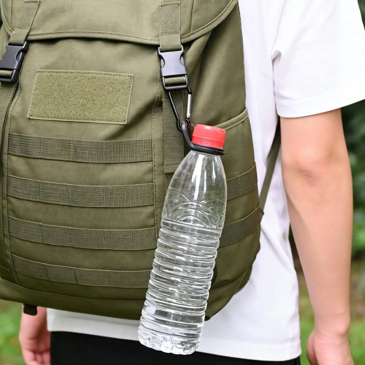 Silicone Water Bottle Clip Carabiner | Non-Slip Backpack Holder