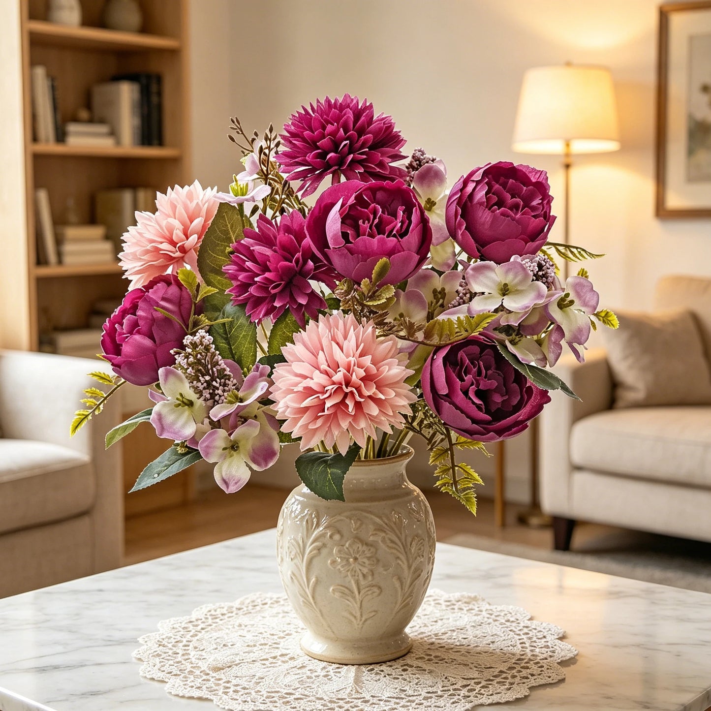 Silk Artificial Ball Chrysanthemum Rose Flowers | Wedding & Home Décor