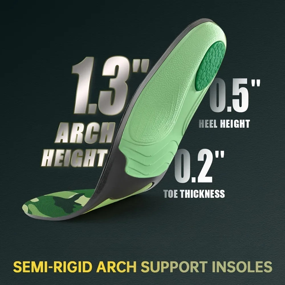 Orthopedic Sports Insoles for Men & Women - Arch Support Shoe Pads, Breathable Military Training Insoles for Flat Feet, Running Peaceful Pleasures Health and Wellness