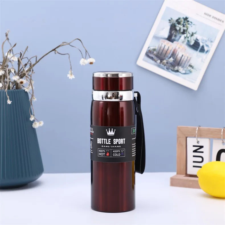 1L capacity, Space-Inspired Exercise Bottle, Double-Layer Stainless Steel Vacuum Insulated Beverage Cup, essential for large-cap Peaceful Pleasures Health and Wellness Burgundy 1000ML