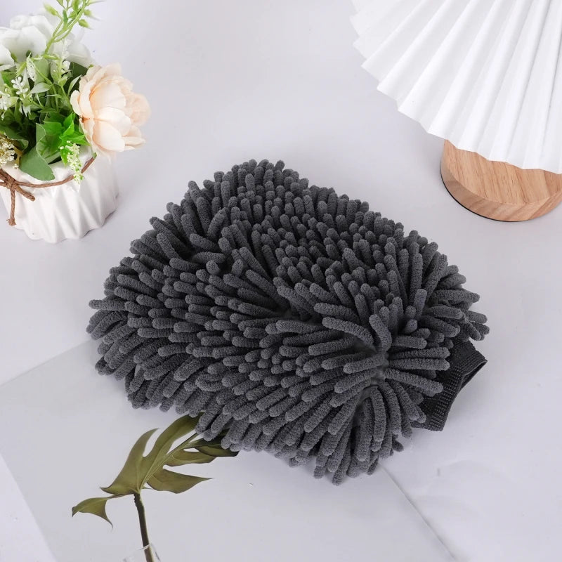 Car Washing Tools Chenille Car Wiping Gloves Coral Velvet Water Absorbing Cleaning Products Lock Mouth Waterproof Caterpillar Peaceful Pleasures Health and Wellness 2pcs 4