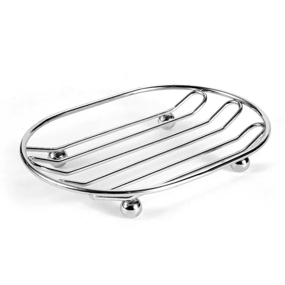 New Self Draining Stainless Steel Soap Rack Multifunctional Minimalist Style Draining Soap Dish Bathroom Storage Rack Home Decor Peaceful Pleasures Health and Wellness Light Grey