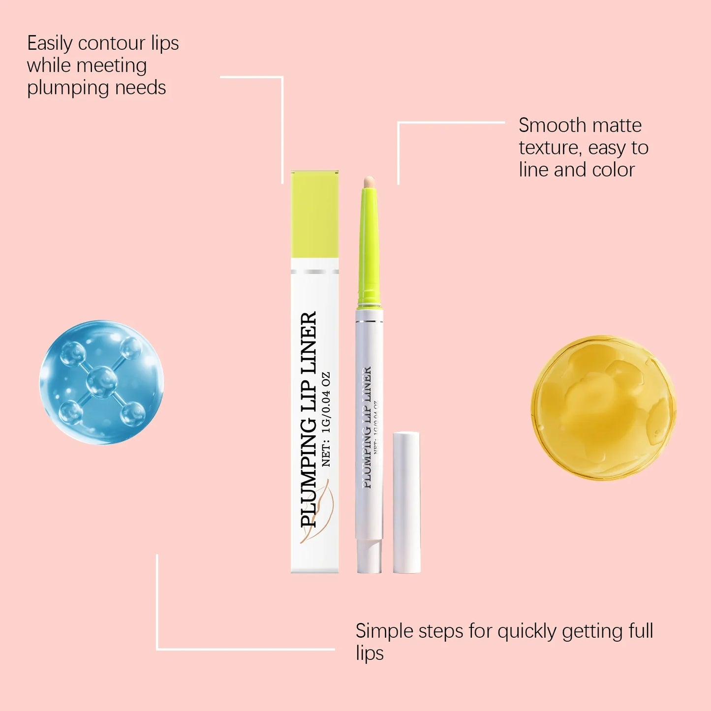 Waterproof Matte Lip Liner Pen – Nude, Long-Lasting & Plumping