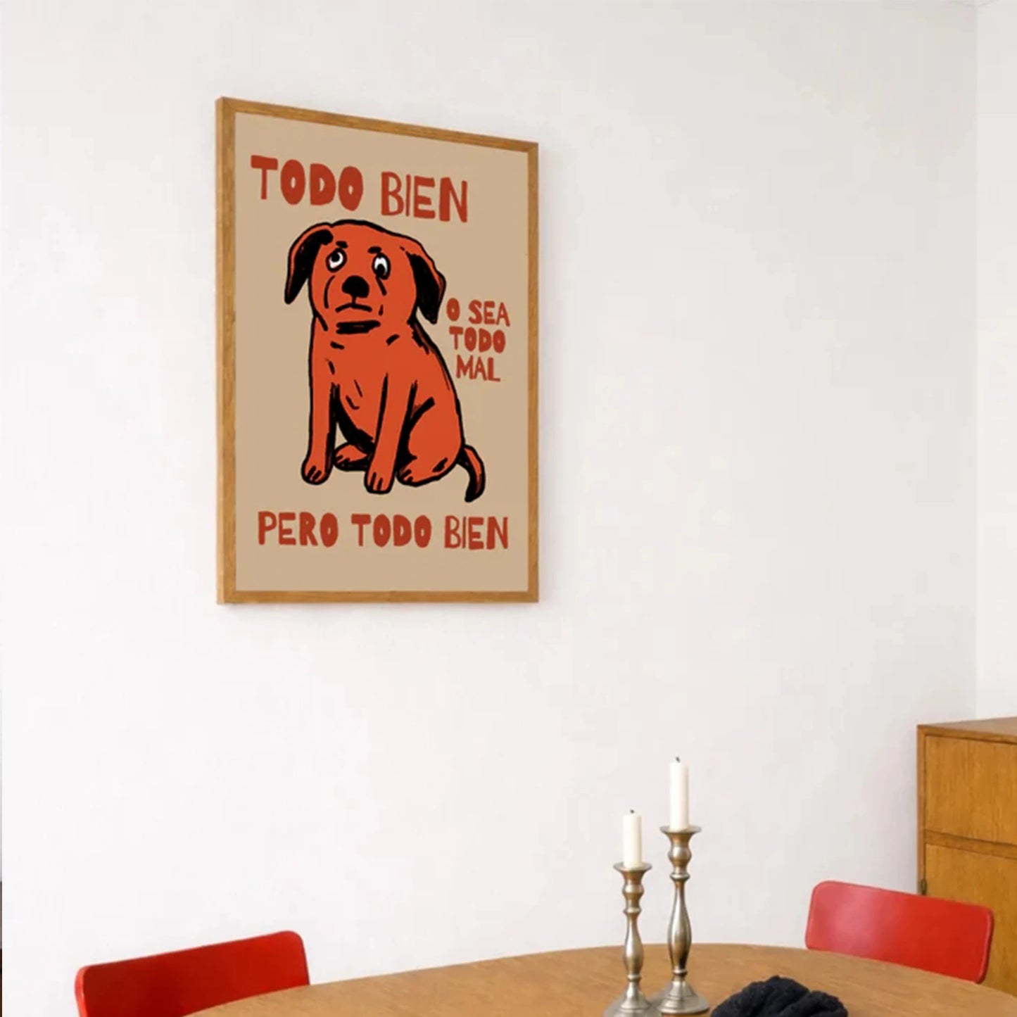 Todo Bien Dog Quote Canvas Wall Art Print | Home Decor