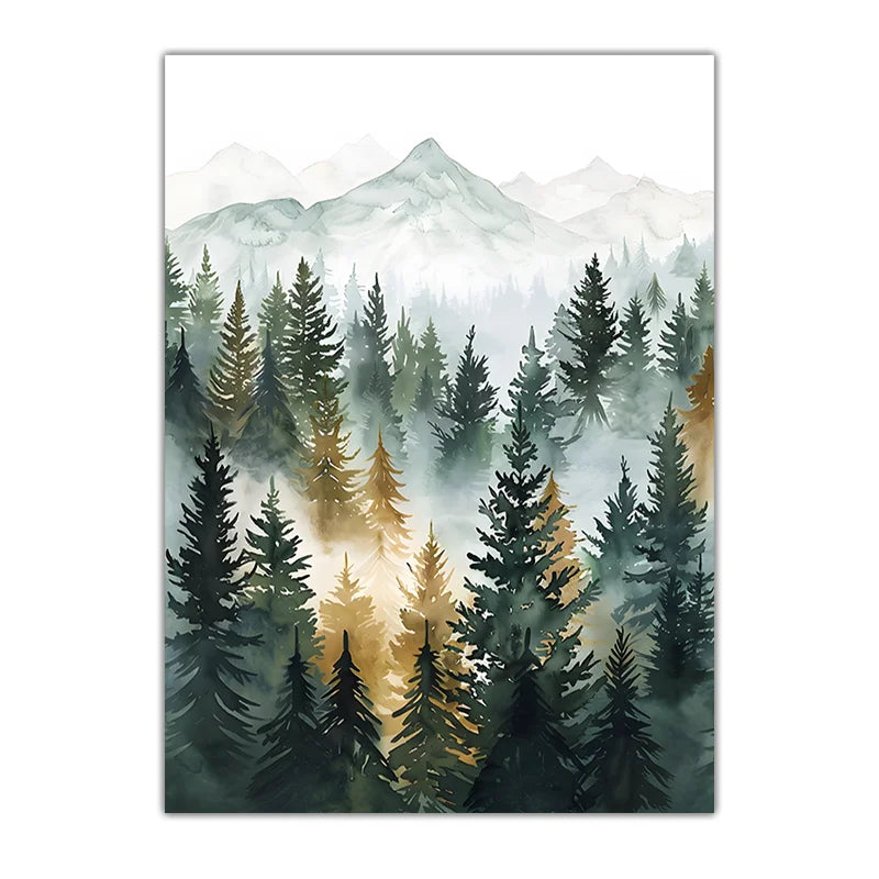 Mountain Landscape Canvas Wall Art | Modern Poster Print Canvas Wall Art Peaceful Pleasures Health and Wellness 05 30x40cm No Frame China Mainland
