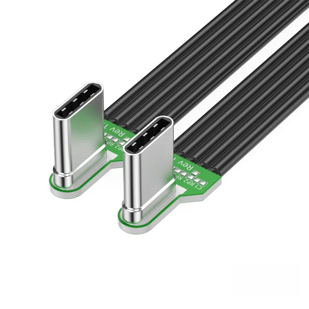 90° Angled Flat Silicone USB-C Cable | 65W Fast Charging