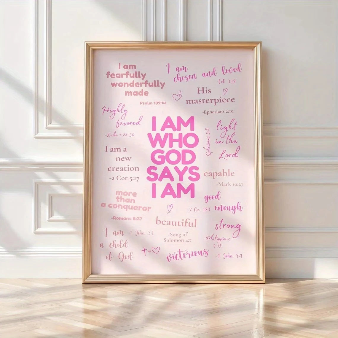 Bible Christian Affirmation Verse Wall Art Prints Canvas Painting Poster Picture For Living Bedroom Dining Room Home Decor Gift Peaceful Pleasures Health and Wellness G3641 30x40cm White Framed