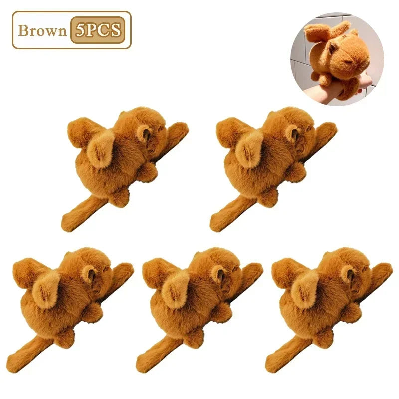 Capybara Snap Ring Plush Bracelet – Fun Kids Gift & Photo Prop