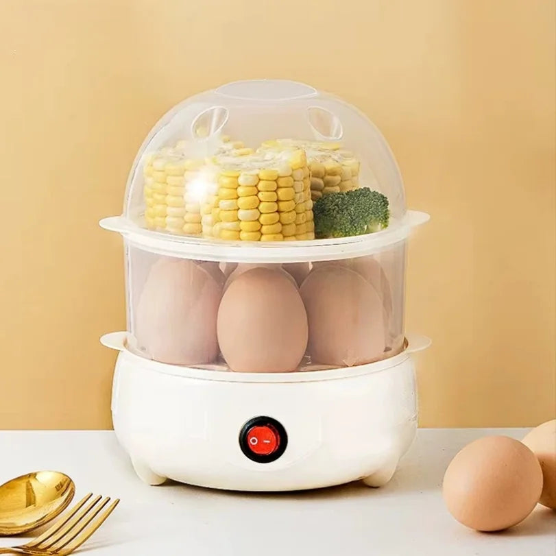 Double Layer Electric Egg Cooker & Mini Steamer – 7+ Eggs